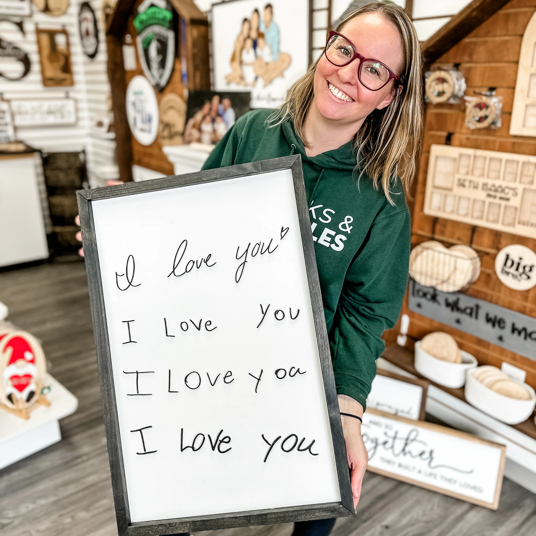 "I Love You" Handwriting Artwork - Image 3