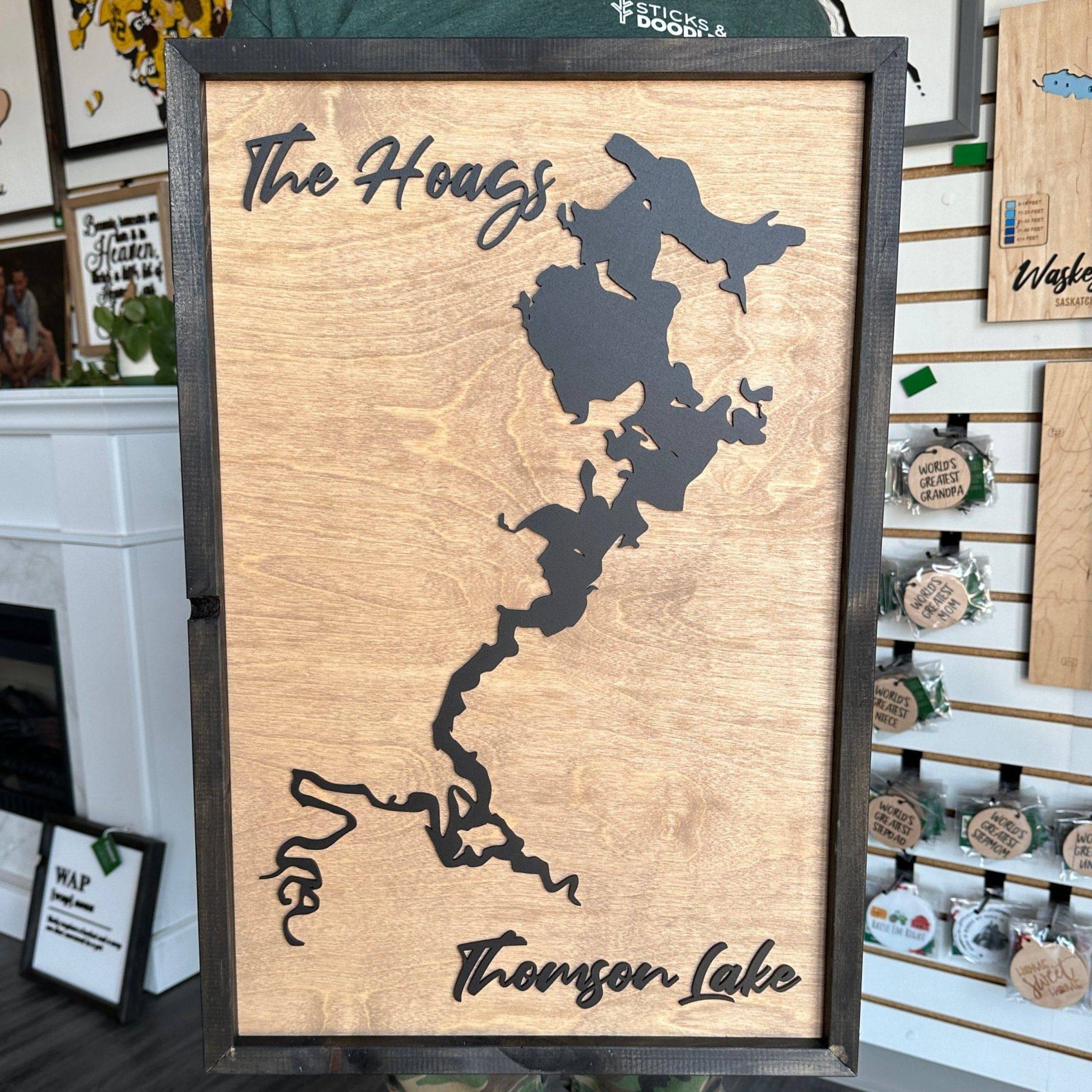 Custom Silhouette Lake Map Sign - Image 12