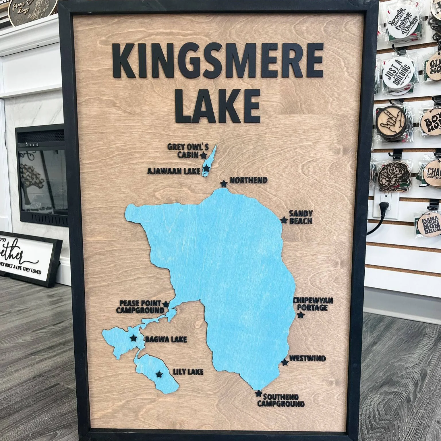 Custom Silhouette Lake Map Sign - Image 7