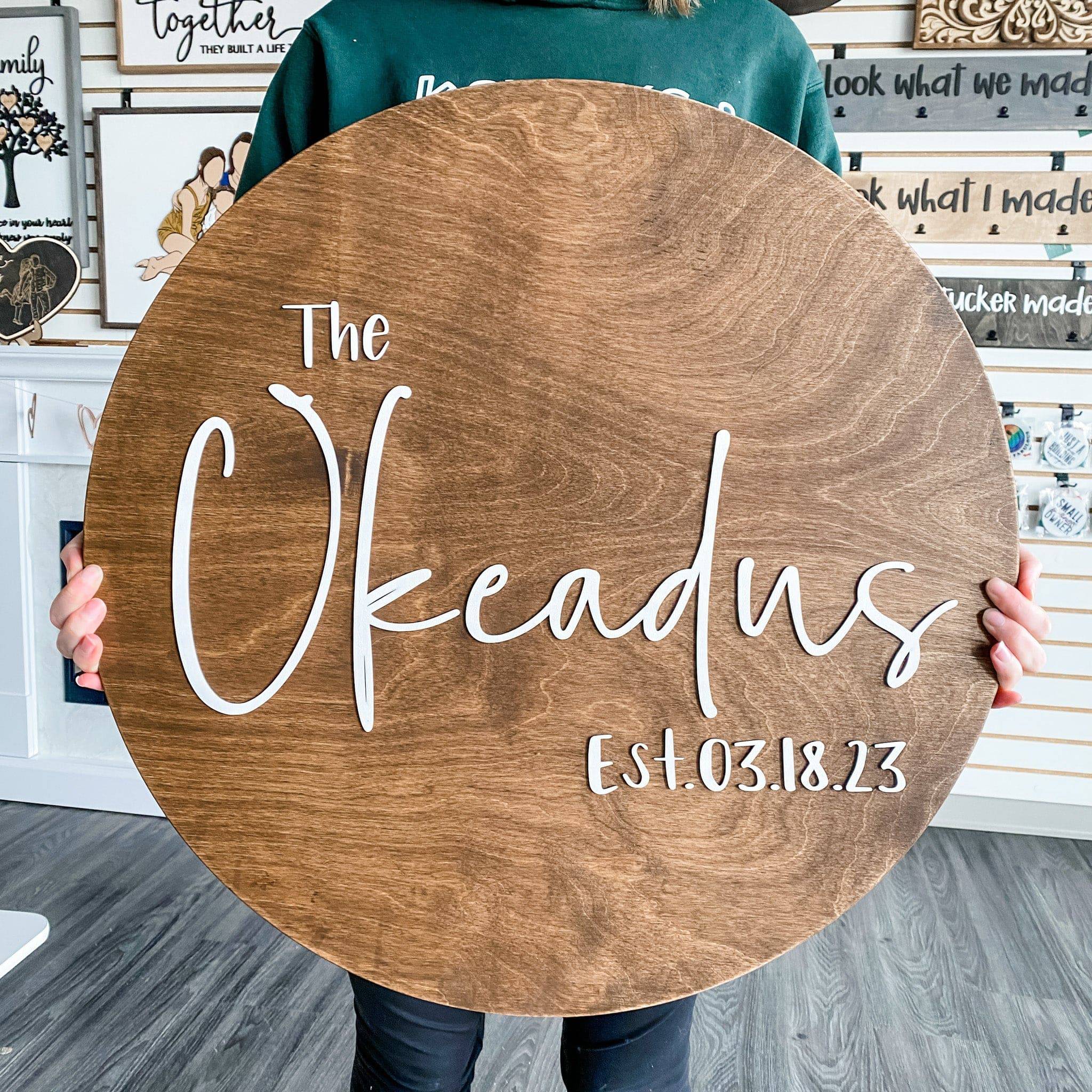 Round Wood Wedding Guestbook Sign - Image 6