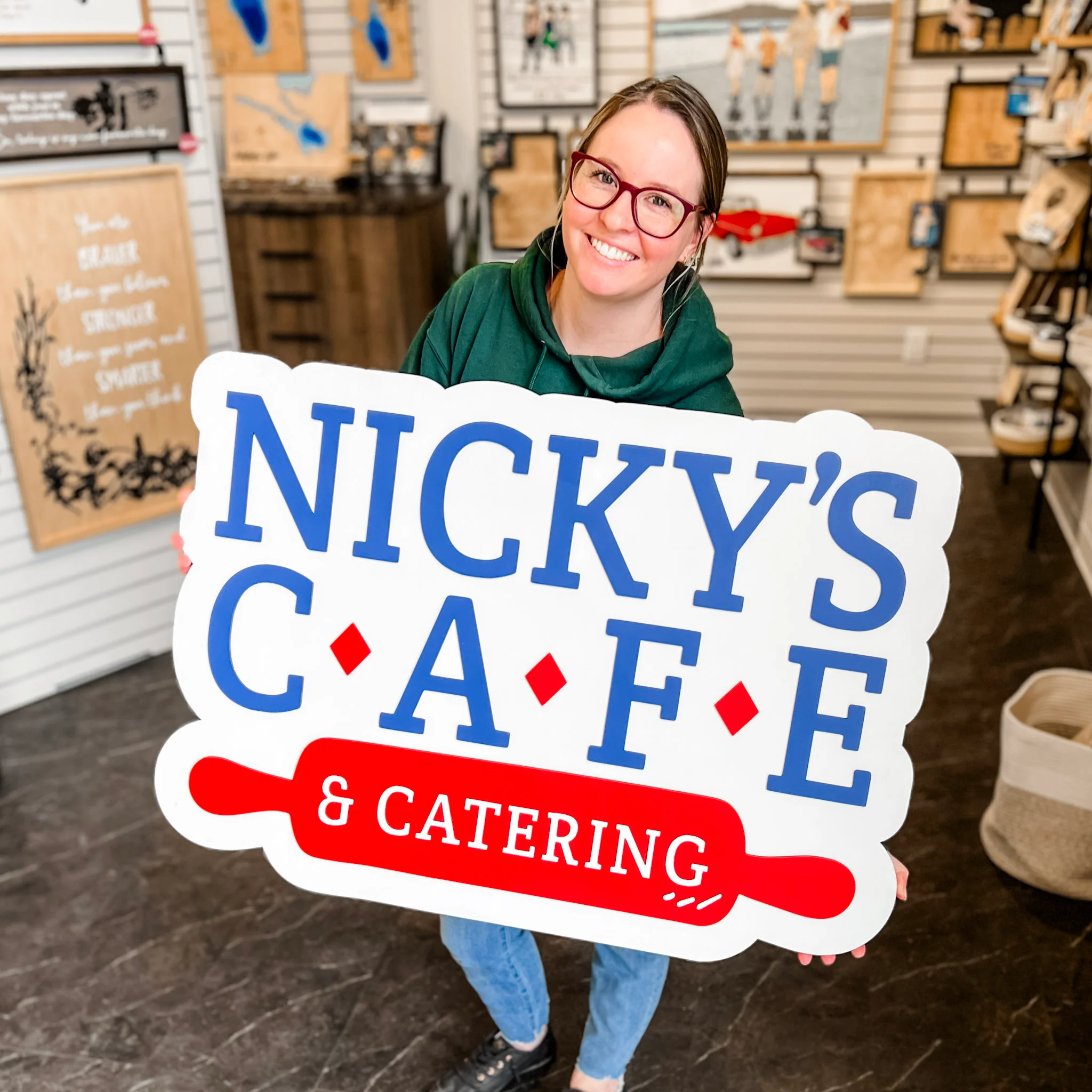 Custom Shaped Wood Logo Sign - Image 10