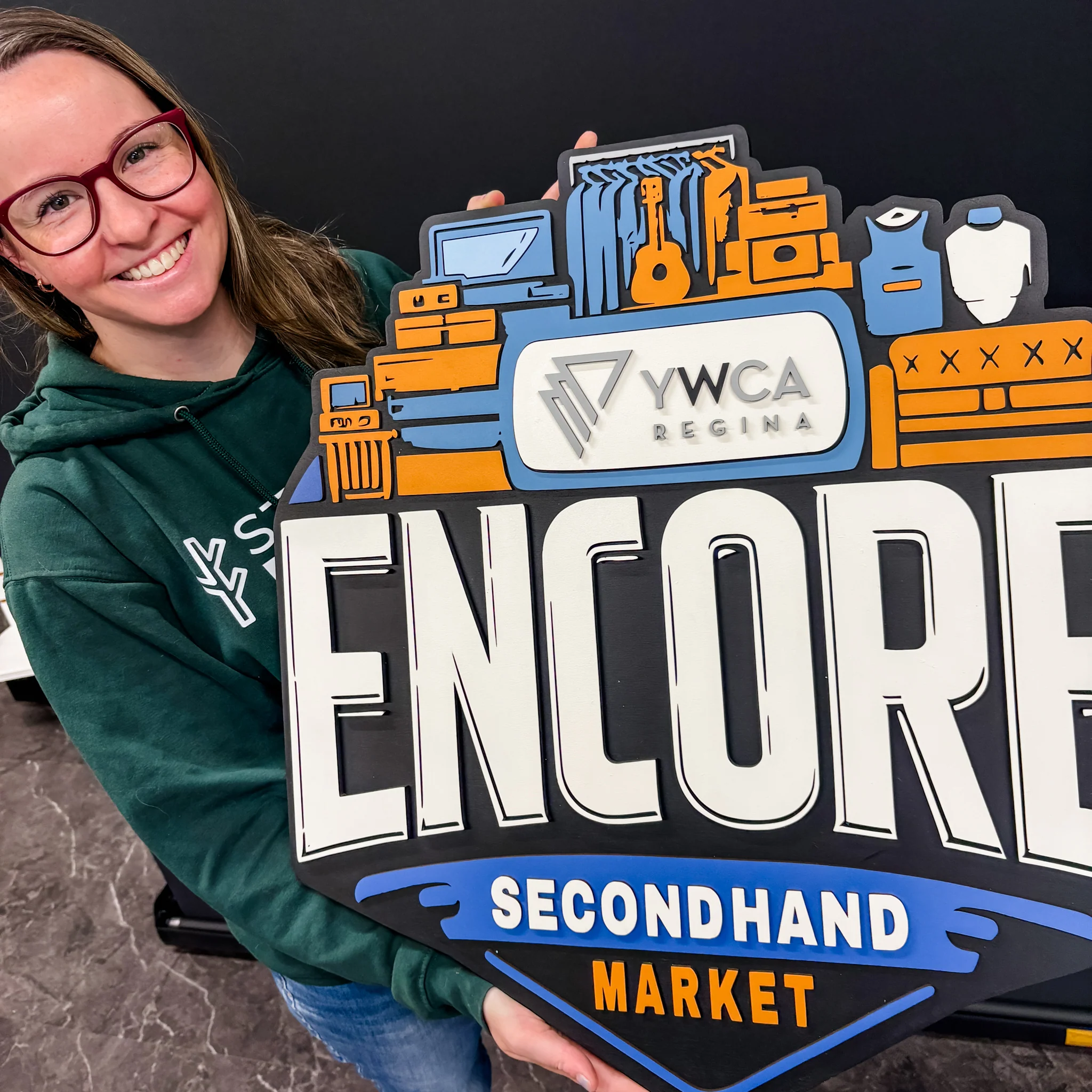 Custom Shaped Wood Logo Sign - Image 4