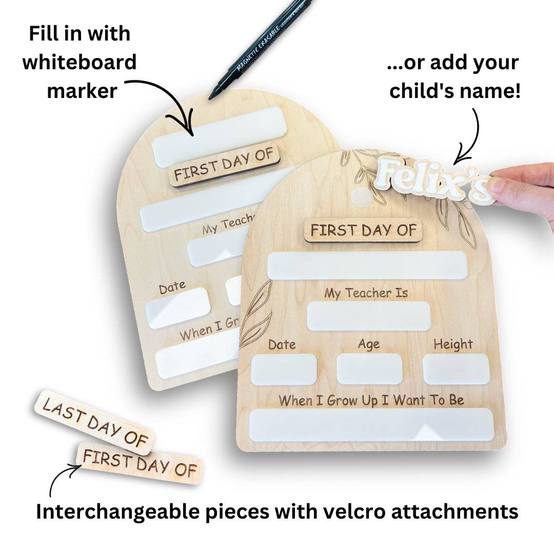 First & Last Day of School • Reversible Wood Arch Mini Sign • For Back to School & Year-End Memories - Image 3