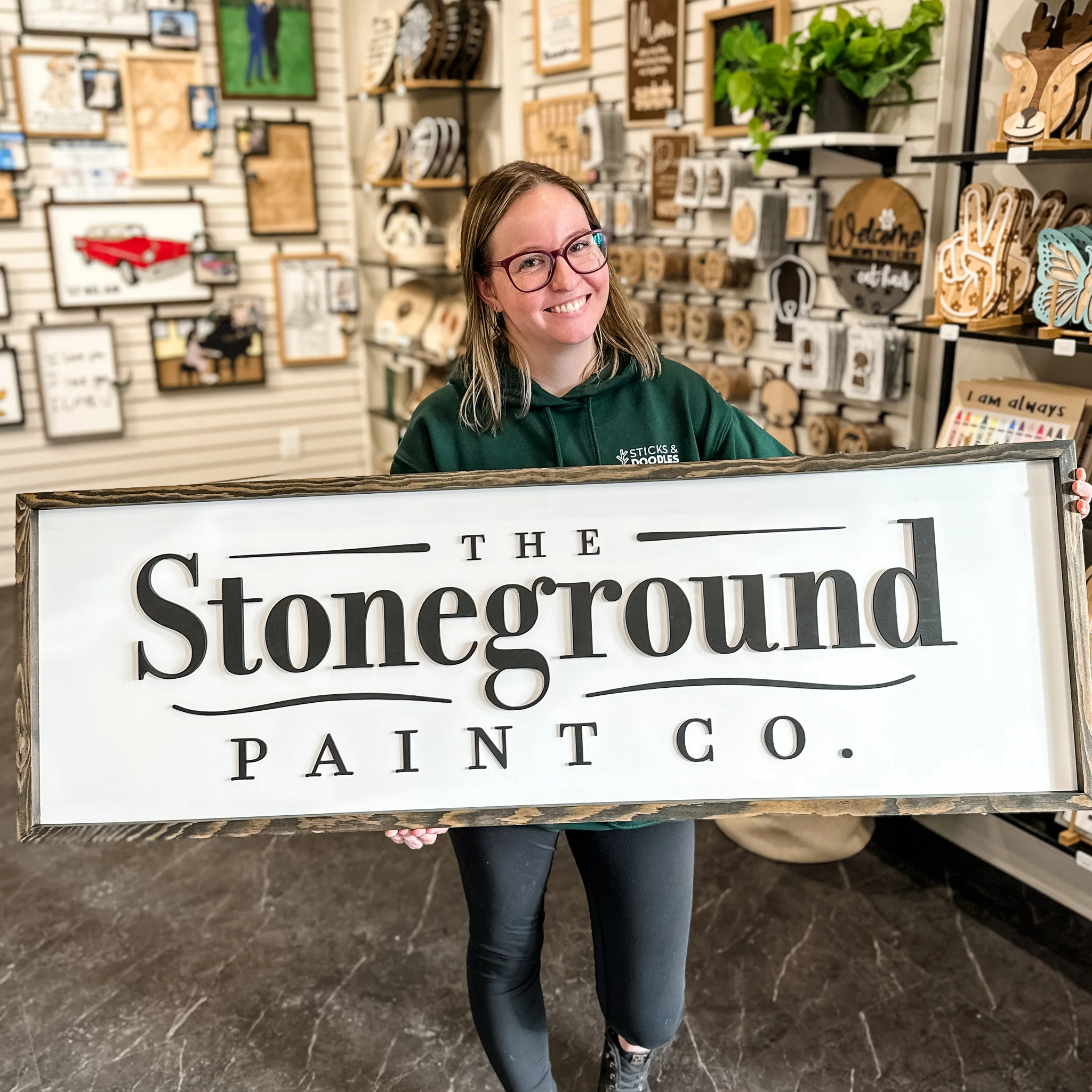 Custom Framed Logo Wood Sign - Image 11