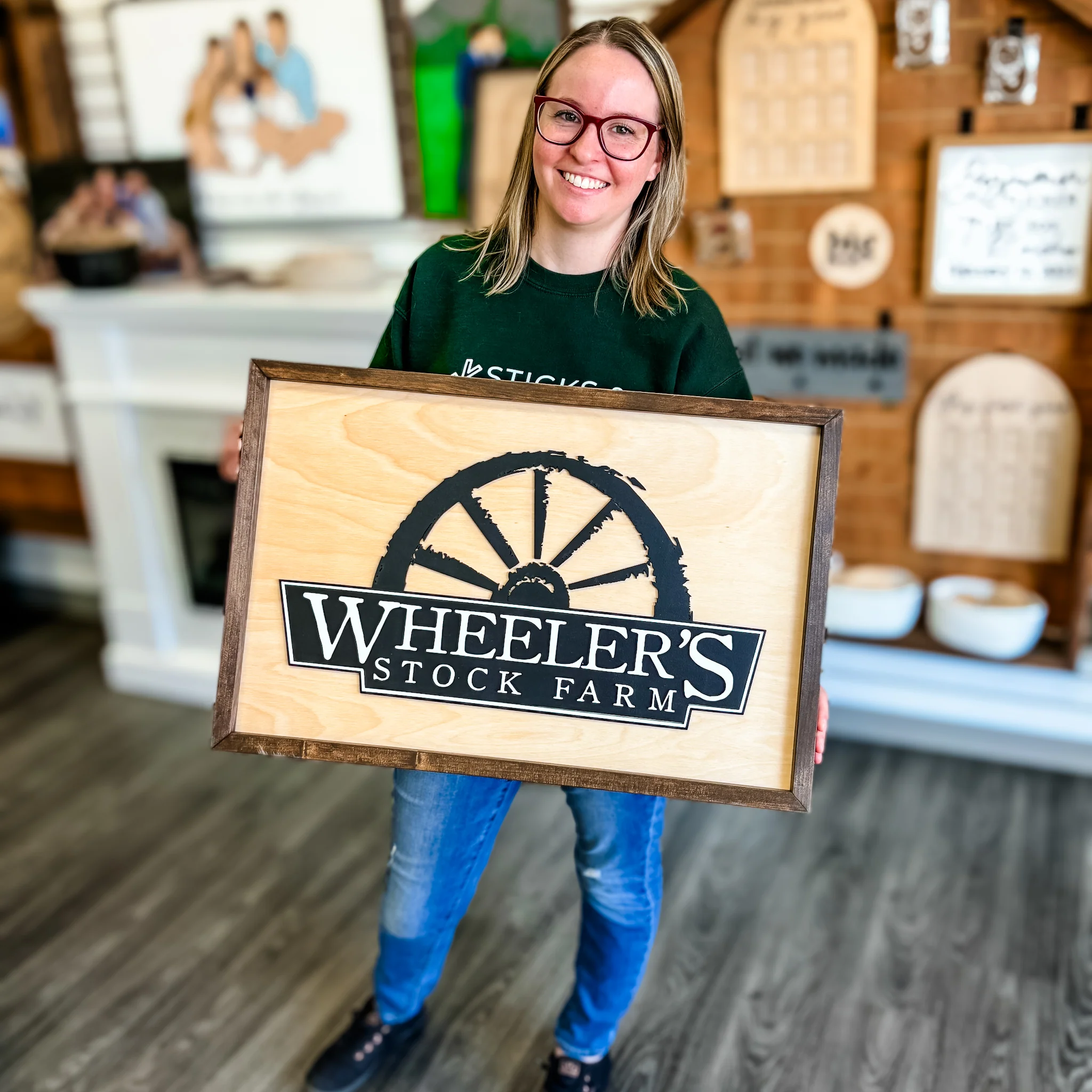 Custom Framed Logo Wood Sign - Image 12