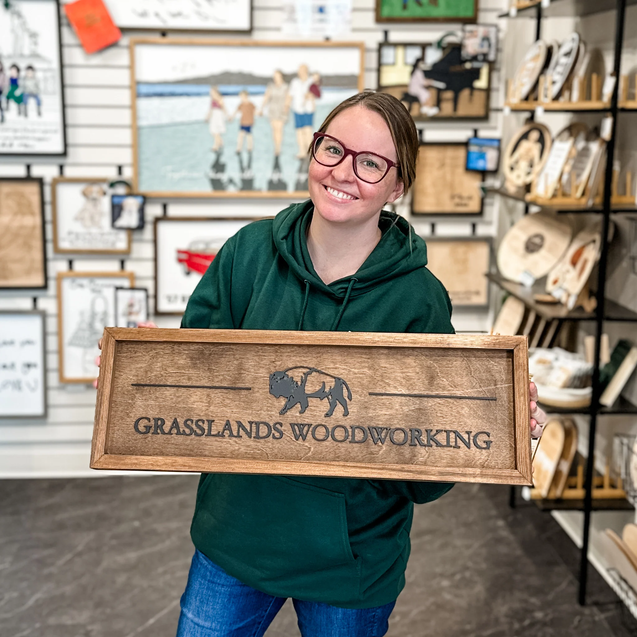 Custom Framed Logo Wood Sign - Image 14