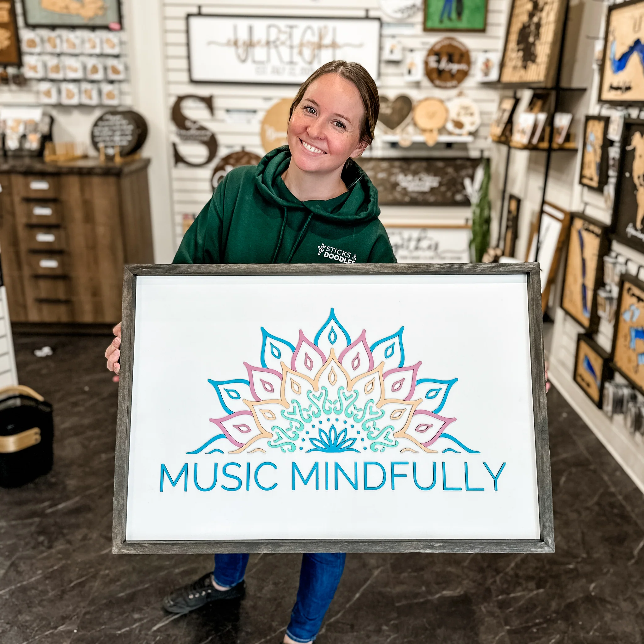 Custom Framed Logo Wood Sign - Image 15