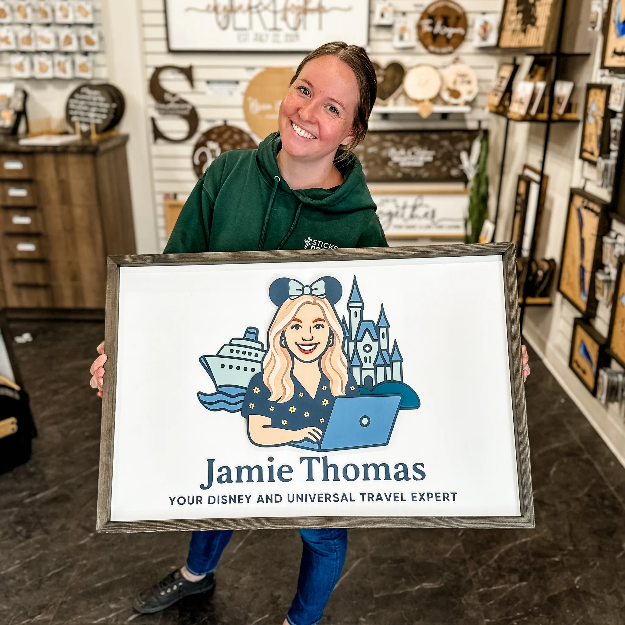 Custom Framed Logo Wood Sign - Image 16