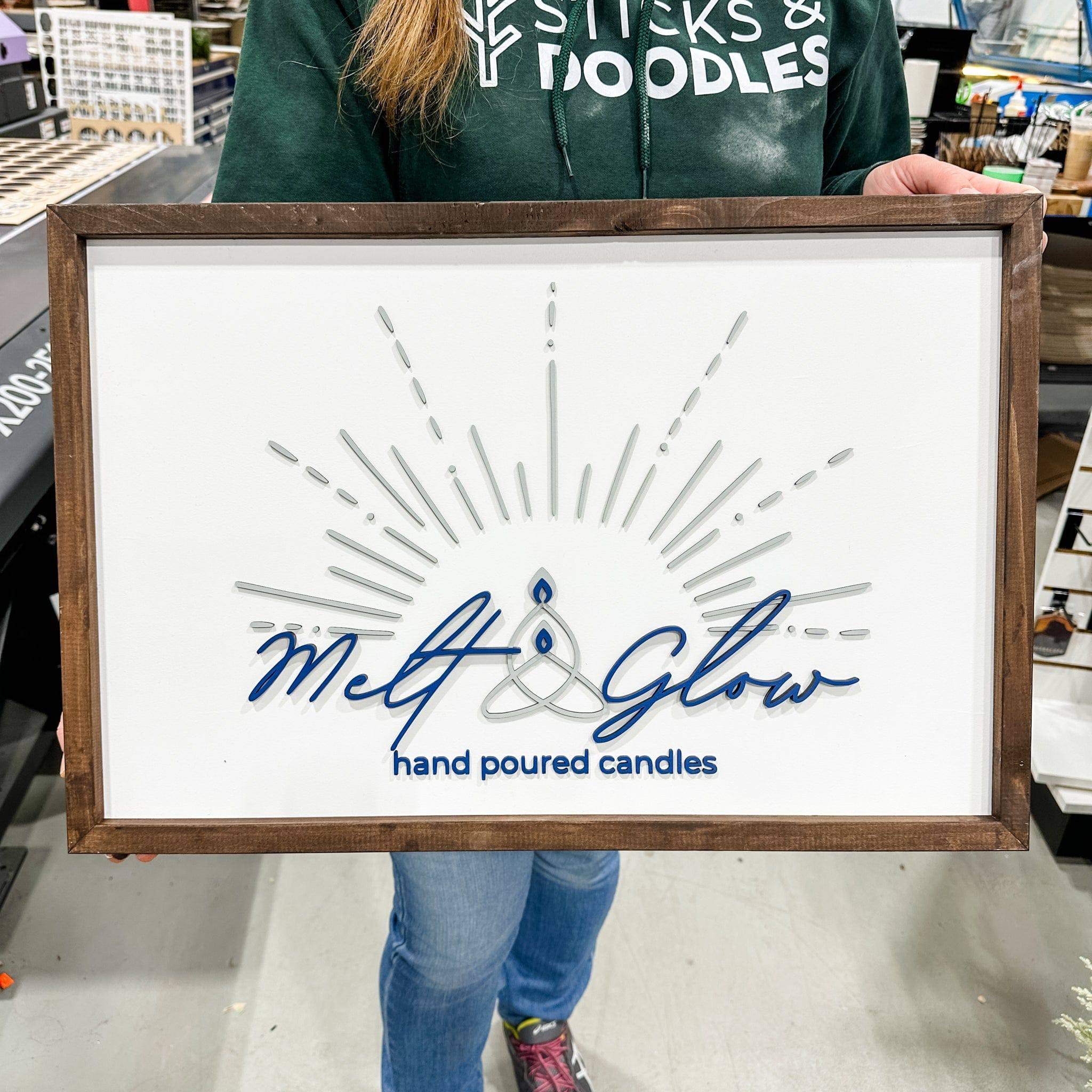 Custom Framed Logo Wood Sign - Image 3