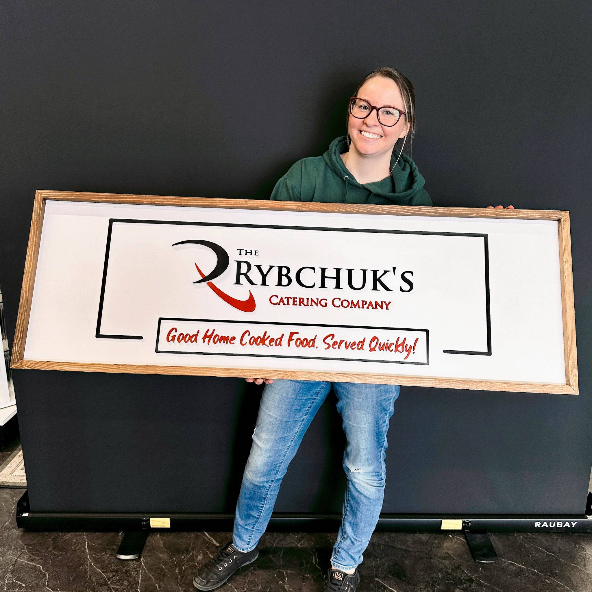 Custom Framed Logo Wood Sign - Image 4