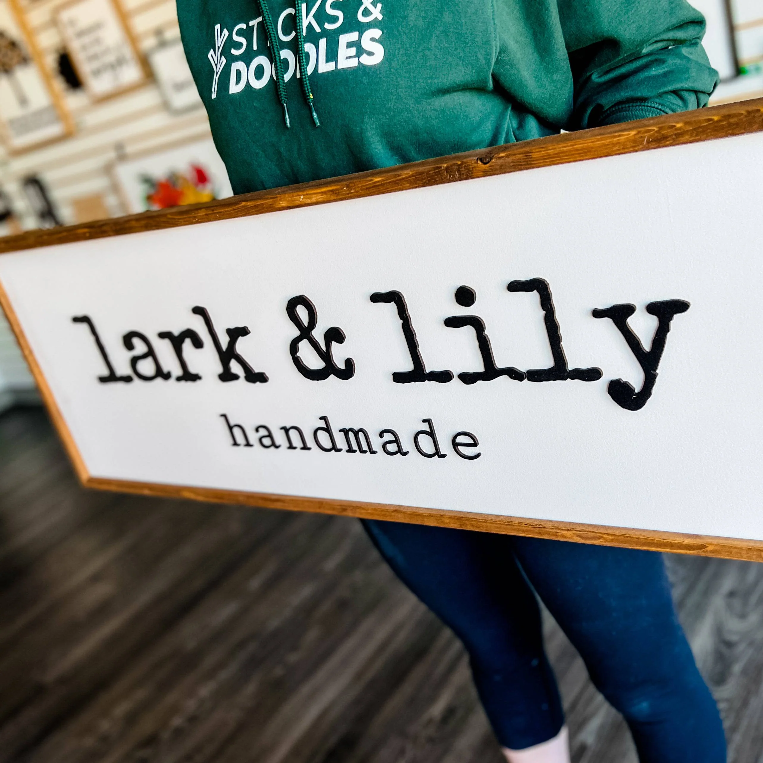 Custom Framed Logo Wood Sign - Image 5