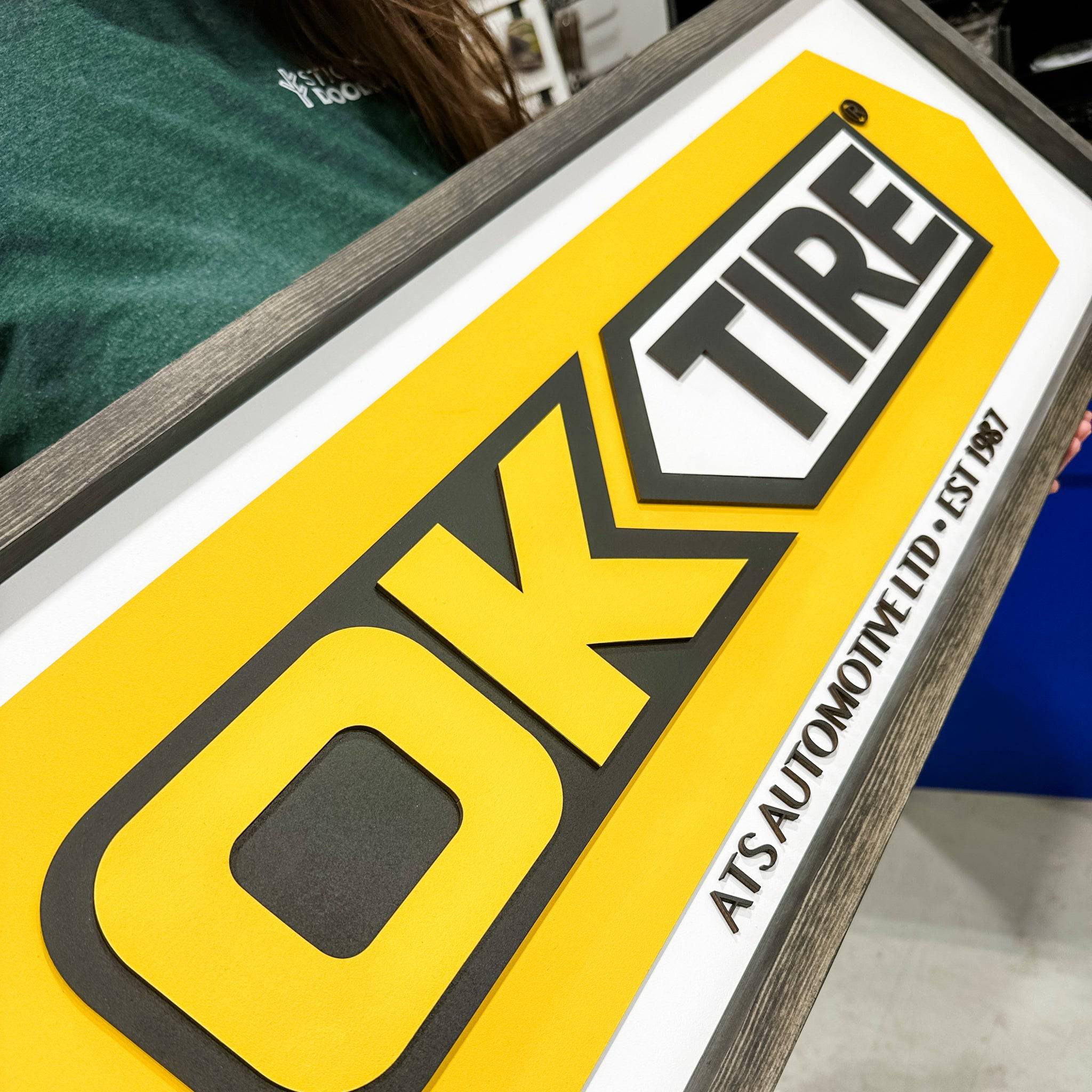 Custom Framed Logo Wood Sign - Image 7