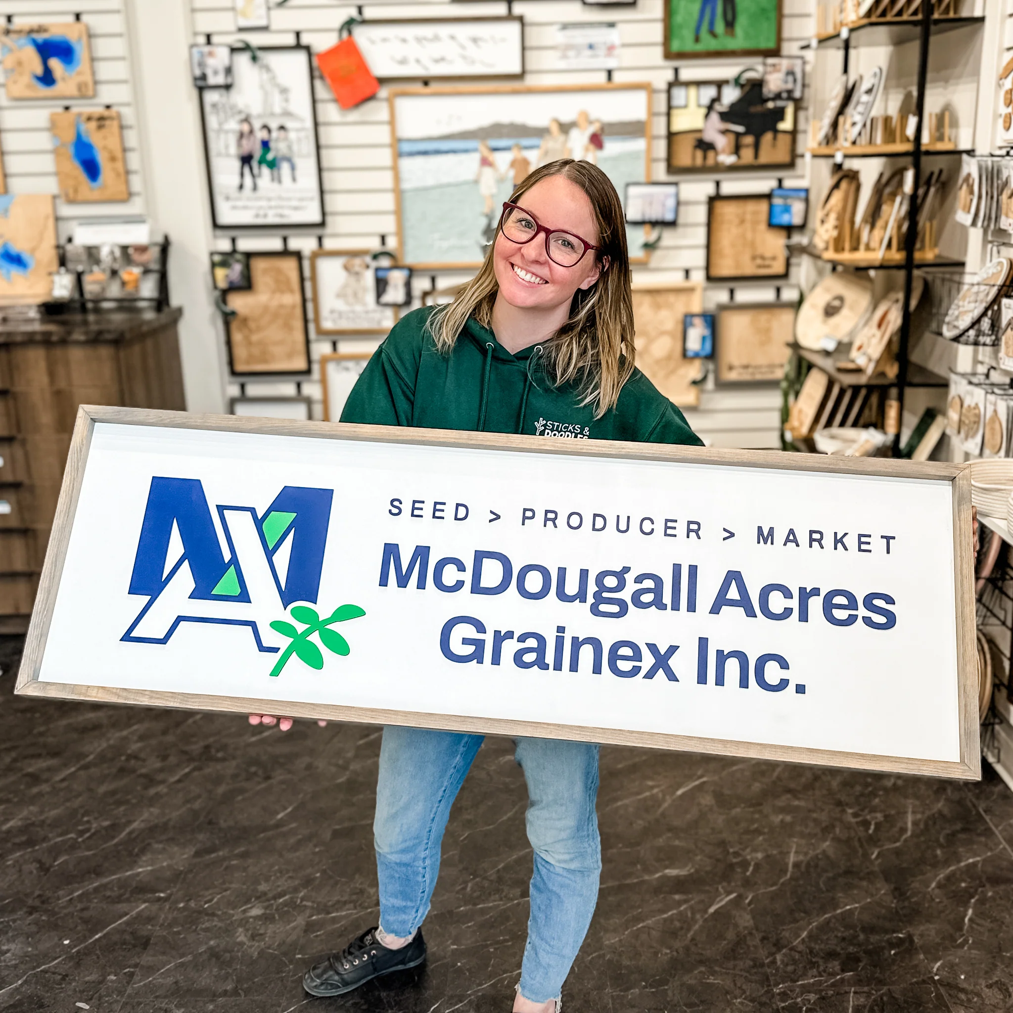 Custom Framed Logo Wood Sign - Image 8