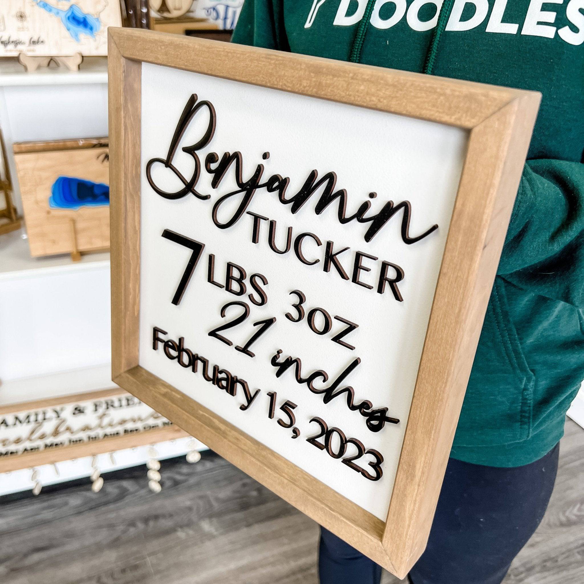 Personalized Birth Stats Name Sign - Image 3