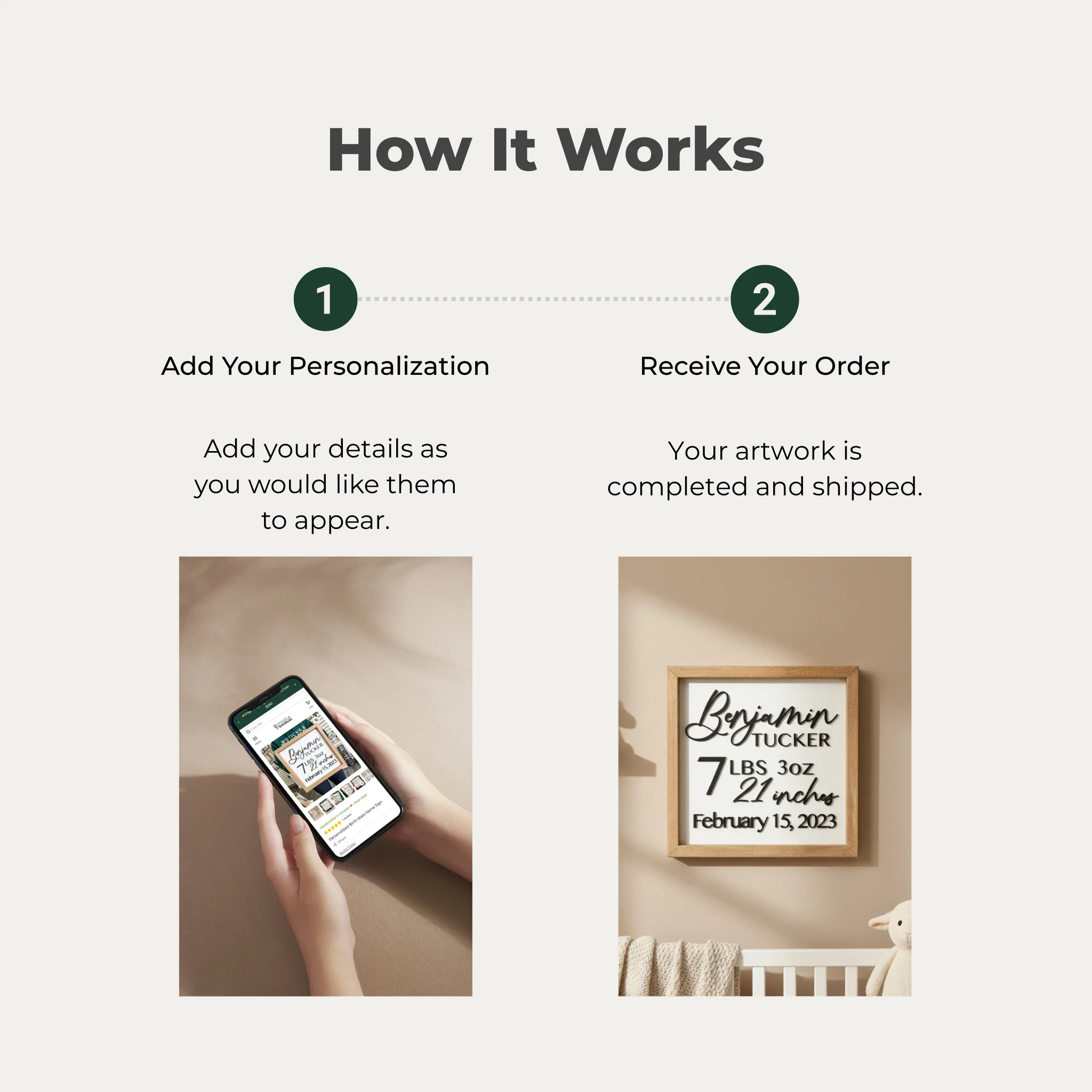 Personalized Birth Stats Name Sign - Image 4