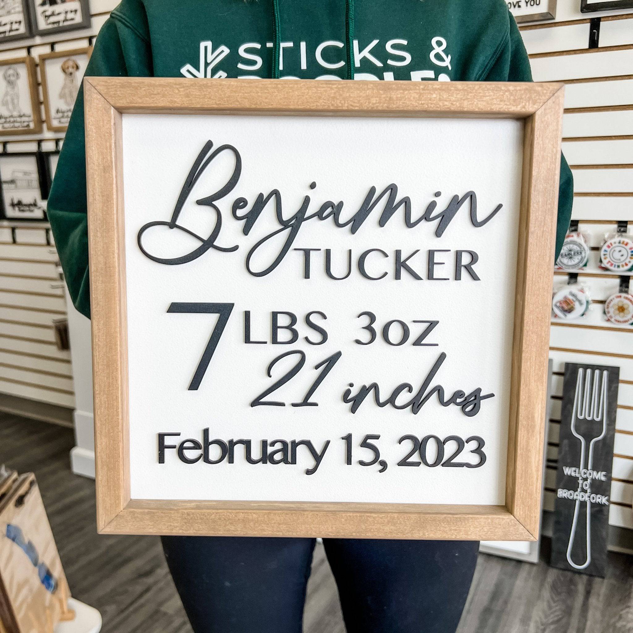 Personalized Birth Stats Name Sign - Image 5