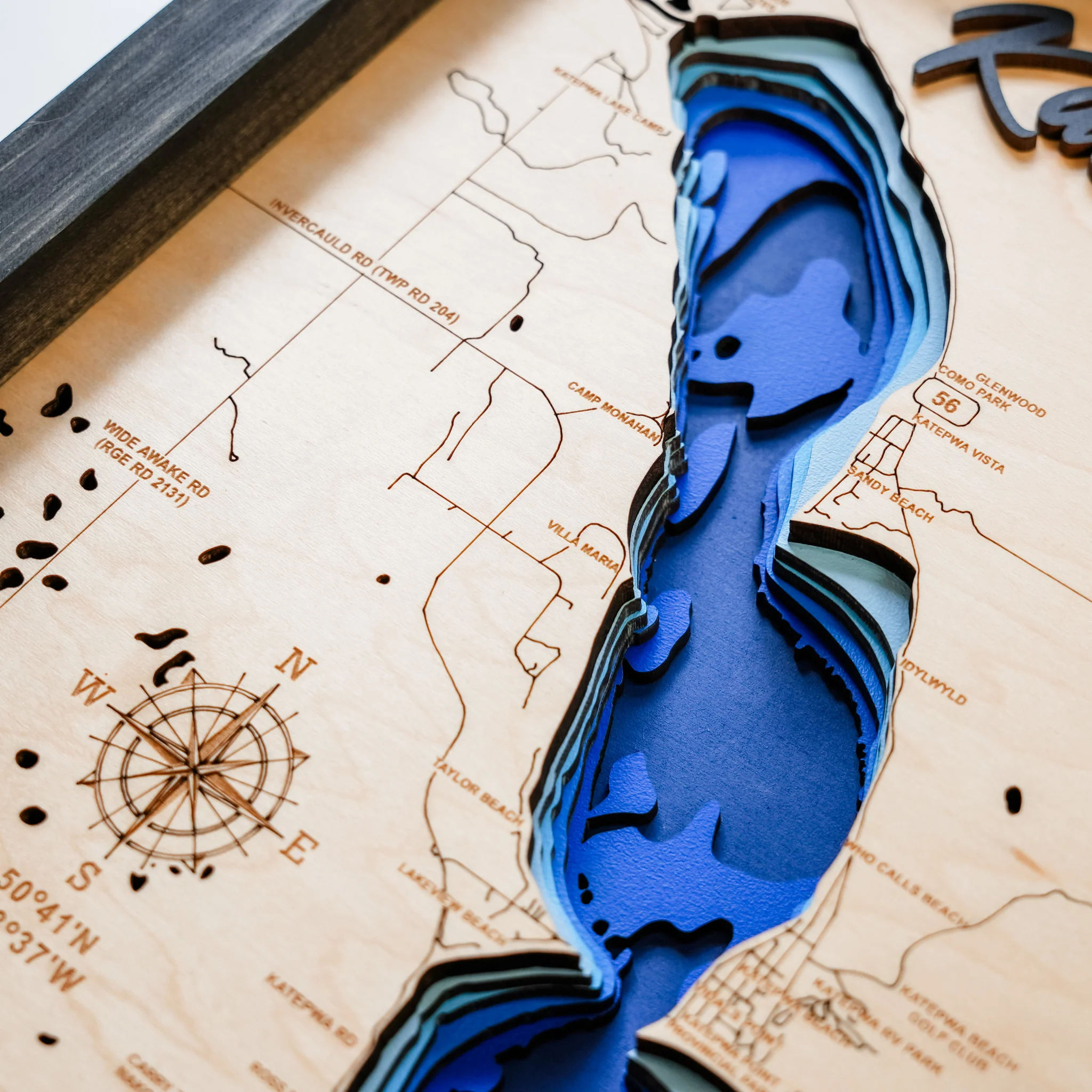 Katepwa Lake 3D Wood Map - Image 3
