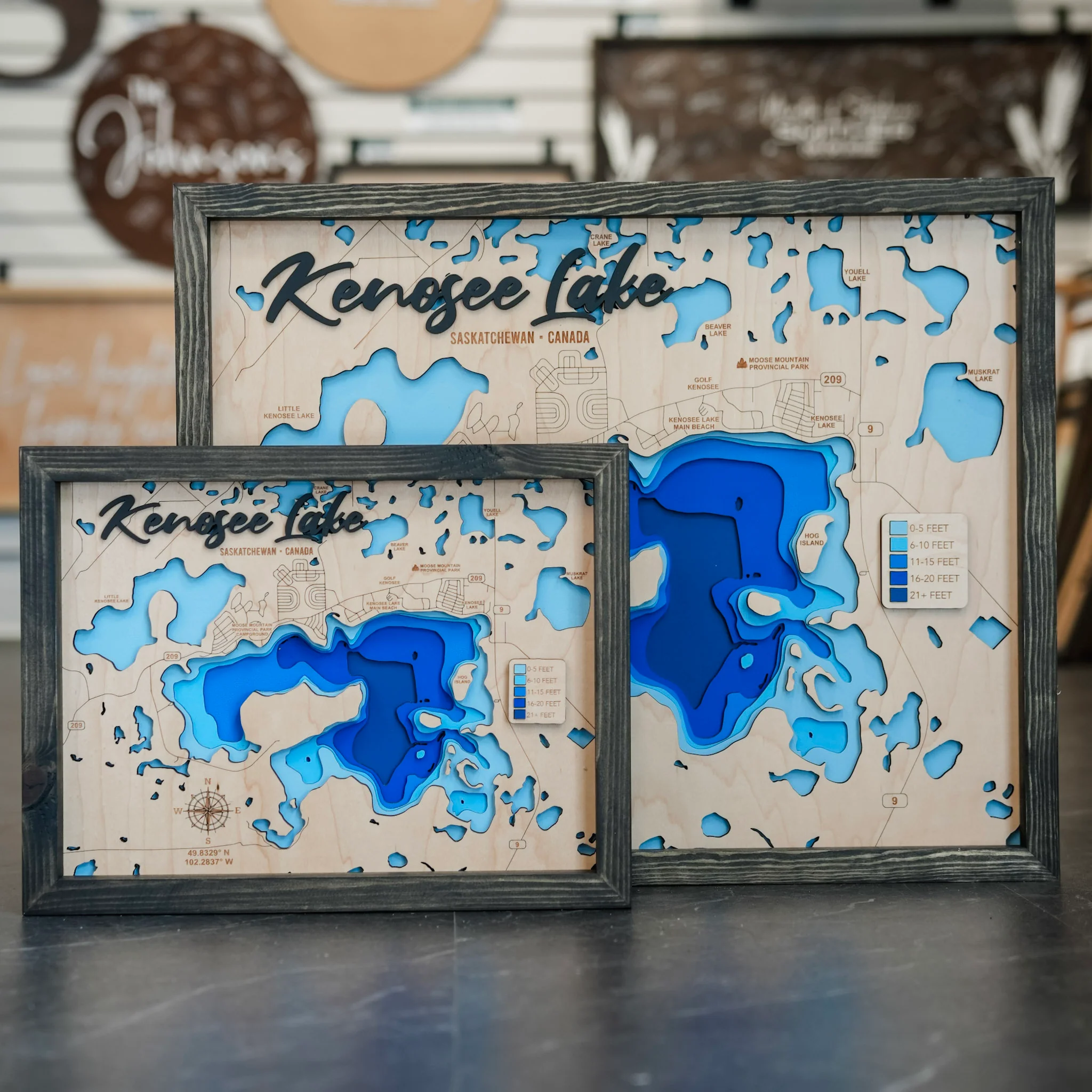 Kenosee Lake 3D Wood Map - Image 5