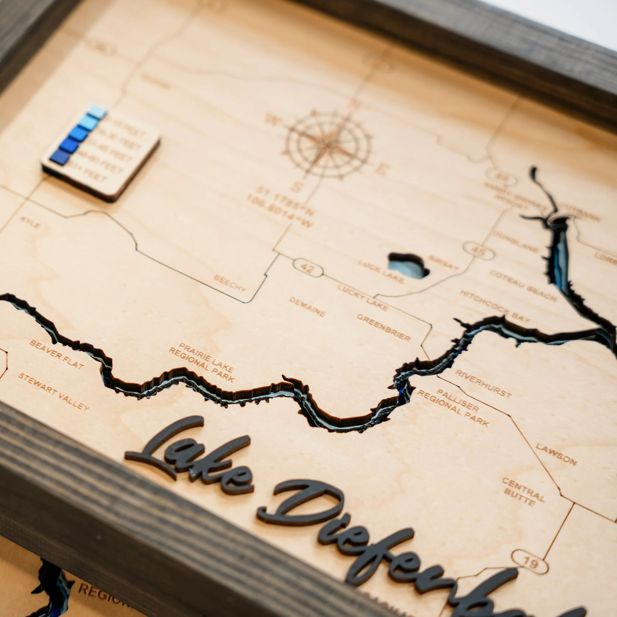 Lake Diefenbaker 3D Wood Map - Image 3