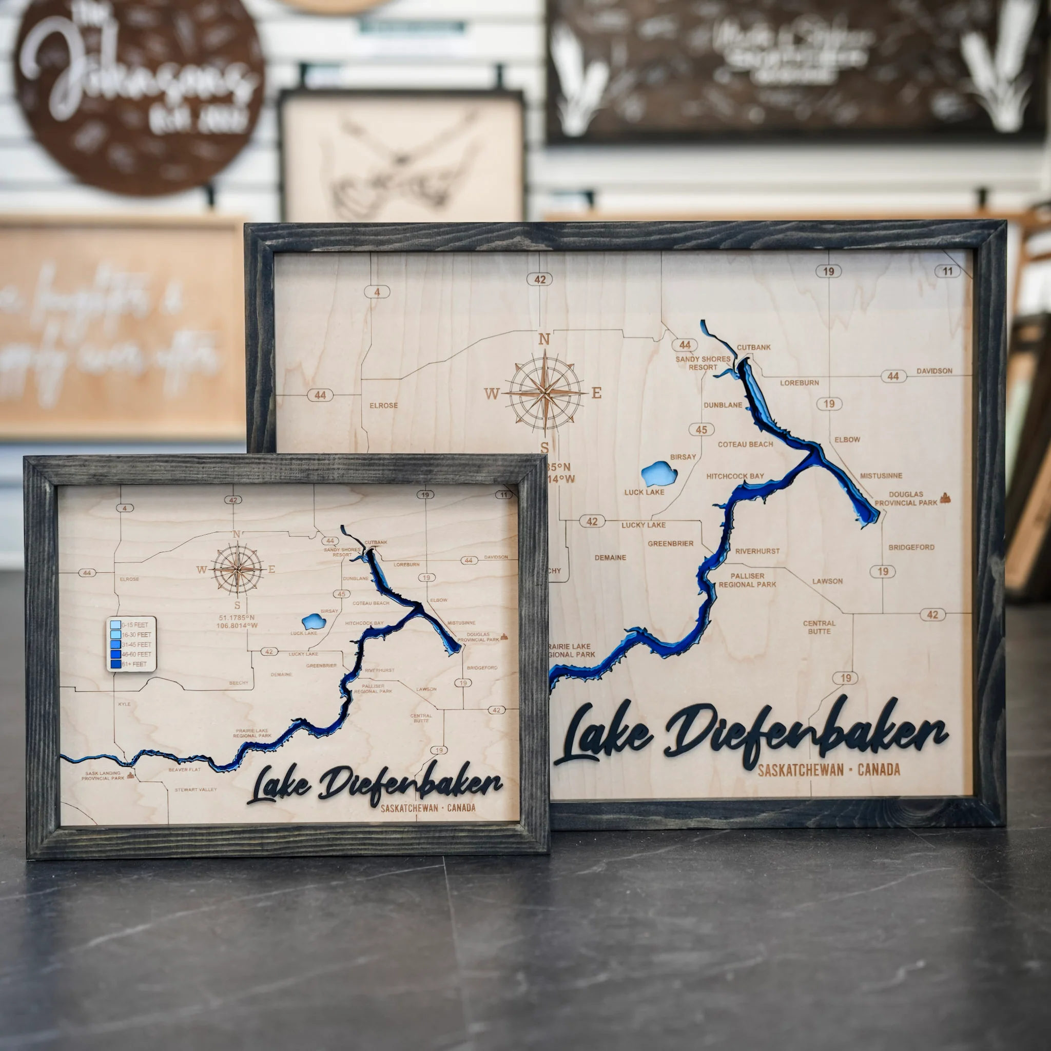 Lake Diefenbaker 3D Wood Map - Image 4