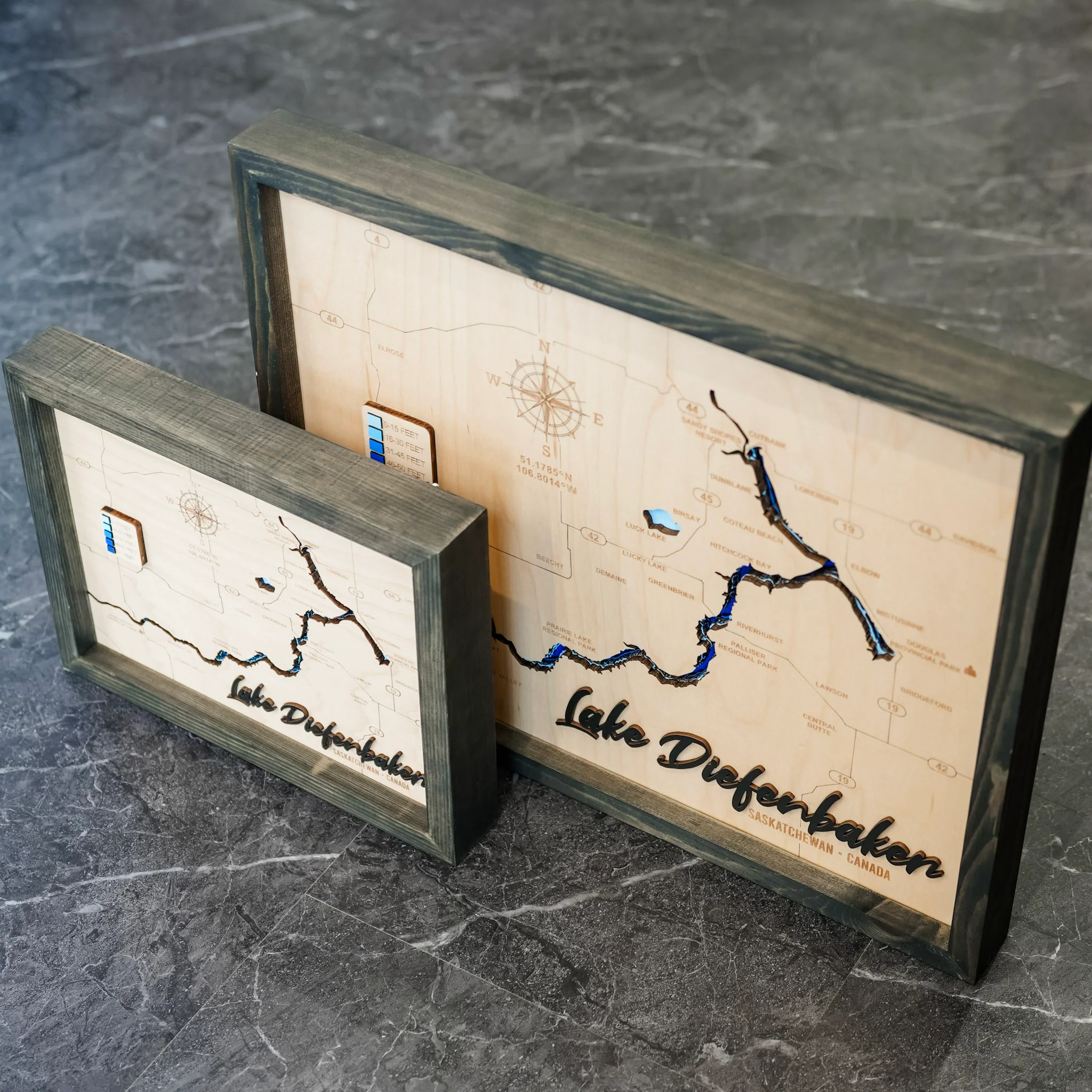 Lake Diefenbaker 3D Wood Map - Image 5