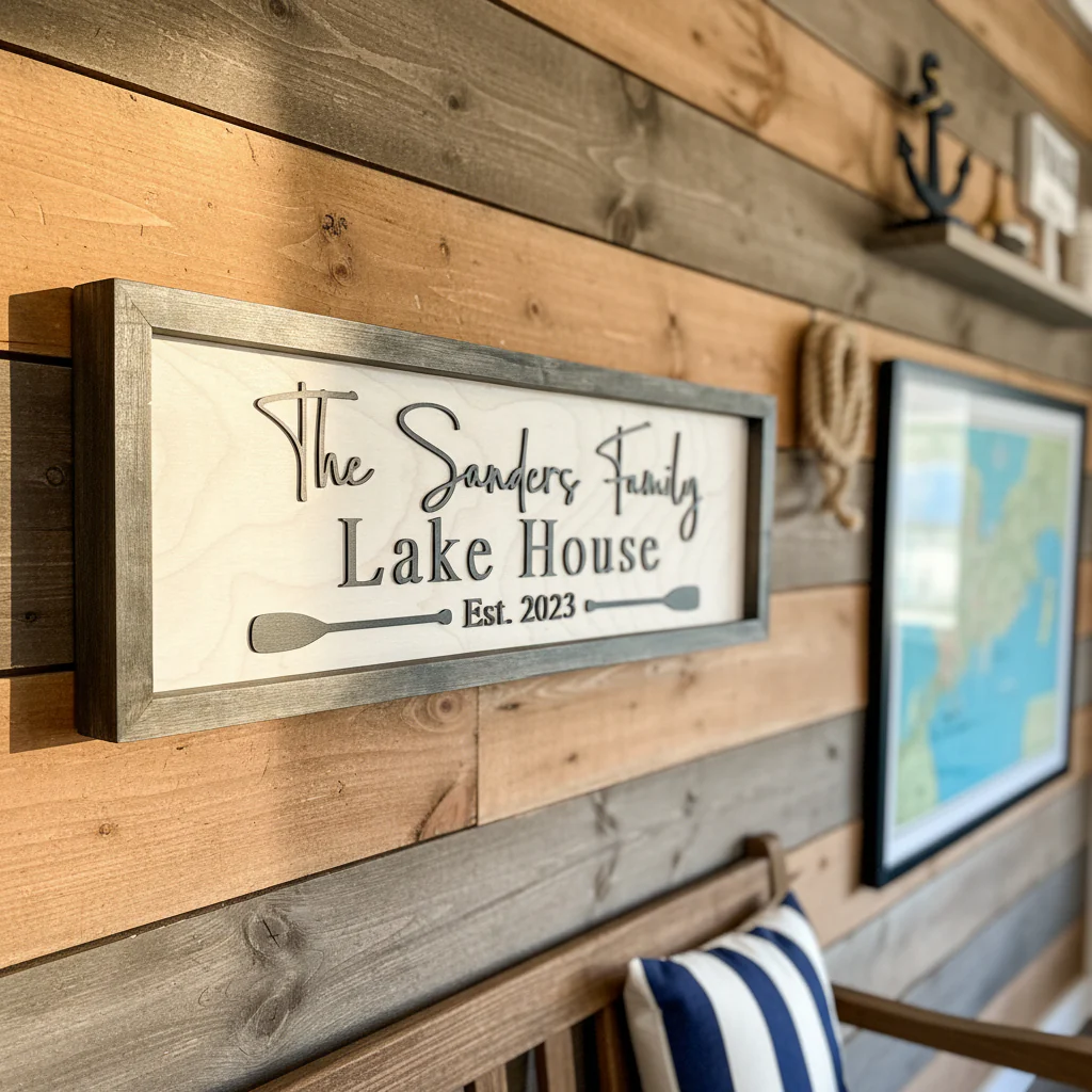 The Lake House Wood Sign - Image 3