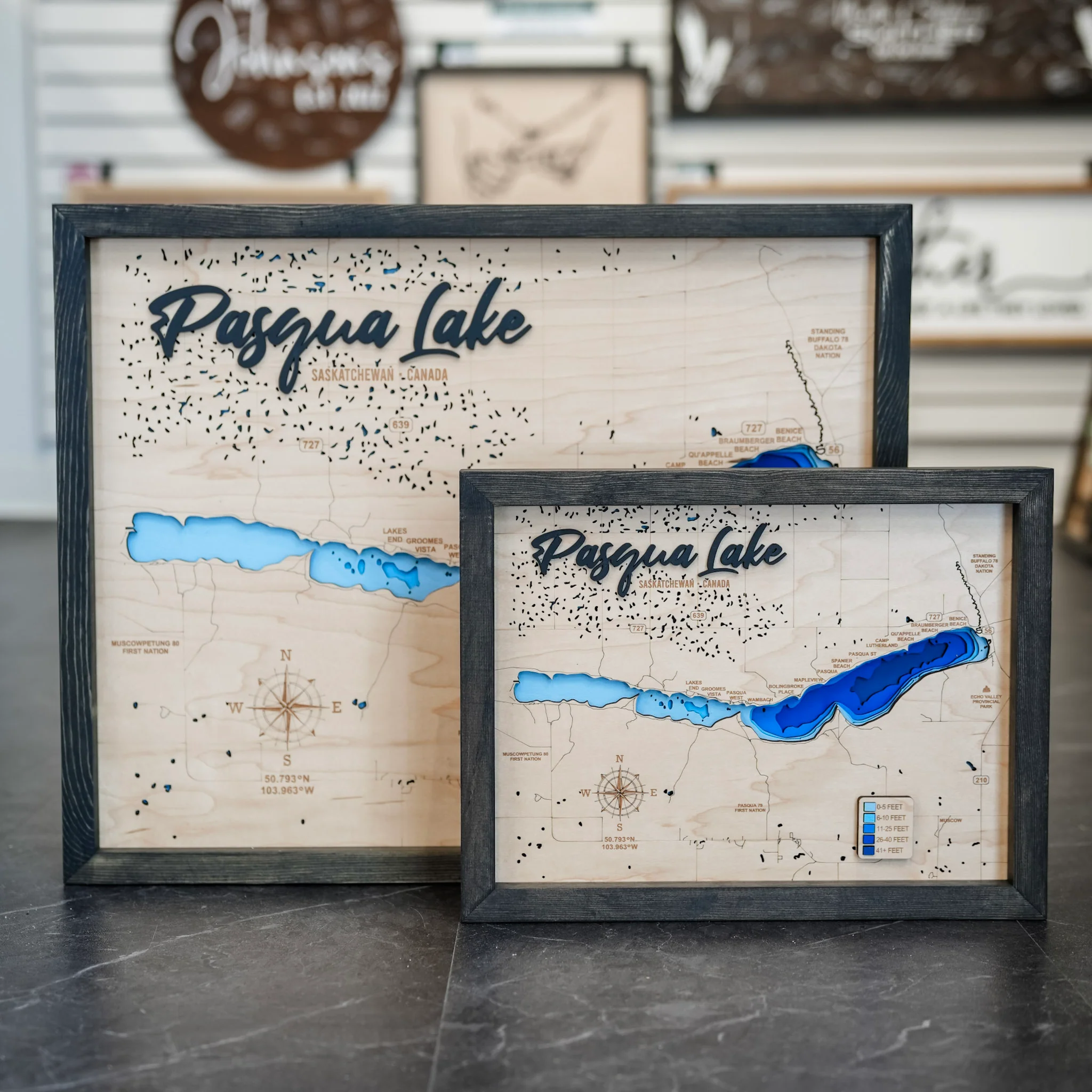 Pasqua Lake 3D Wood Map - Image 4