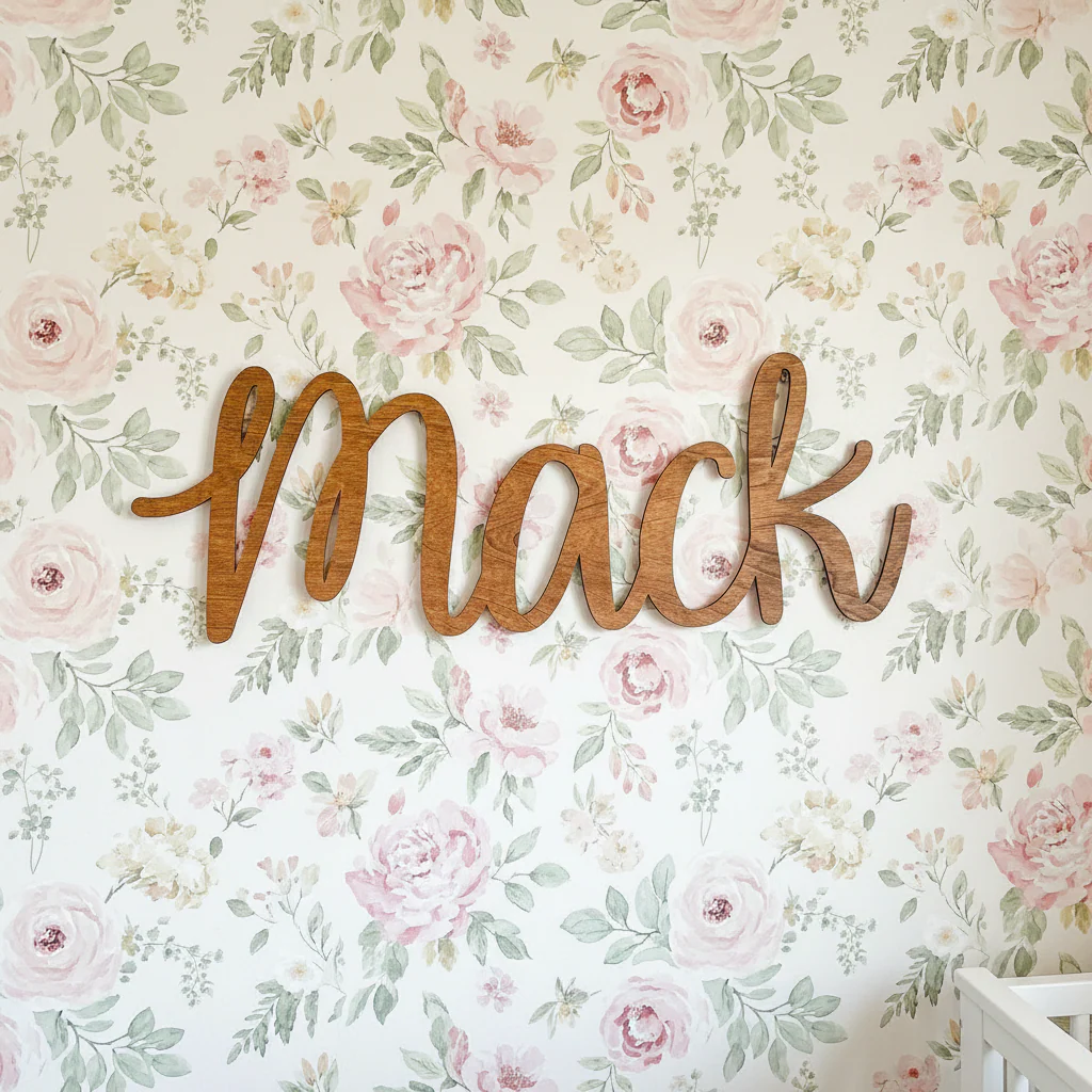 Floating Wood Nursery Name Sign for Kids’ Rooms - Image 3