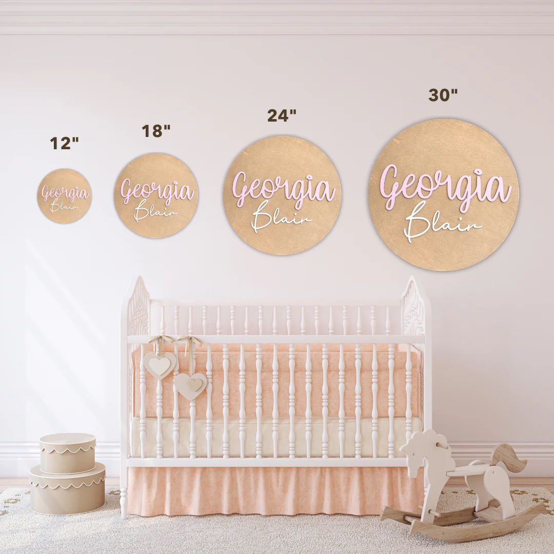 Round Wood Nursery Name Sign for Kids’ Rooms - Image 8