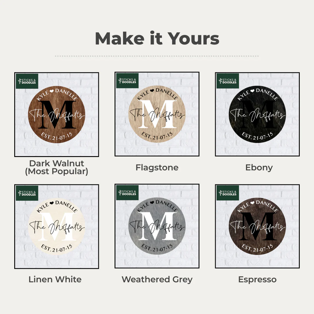 The Timeless Round Family Name Sign - Image 5