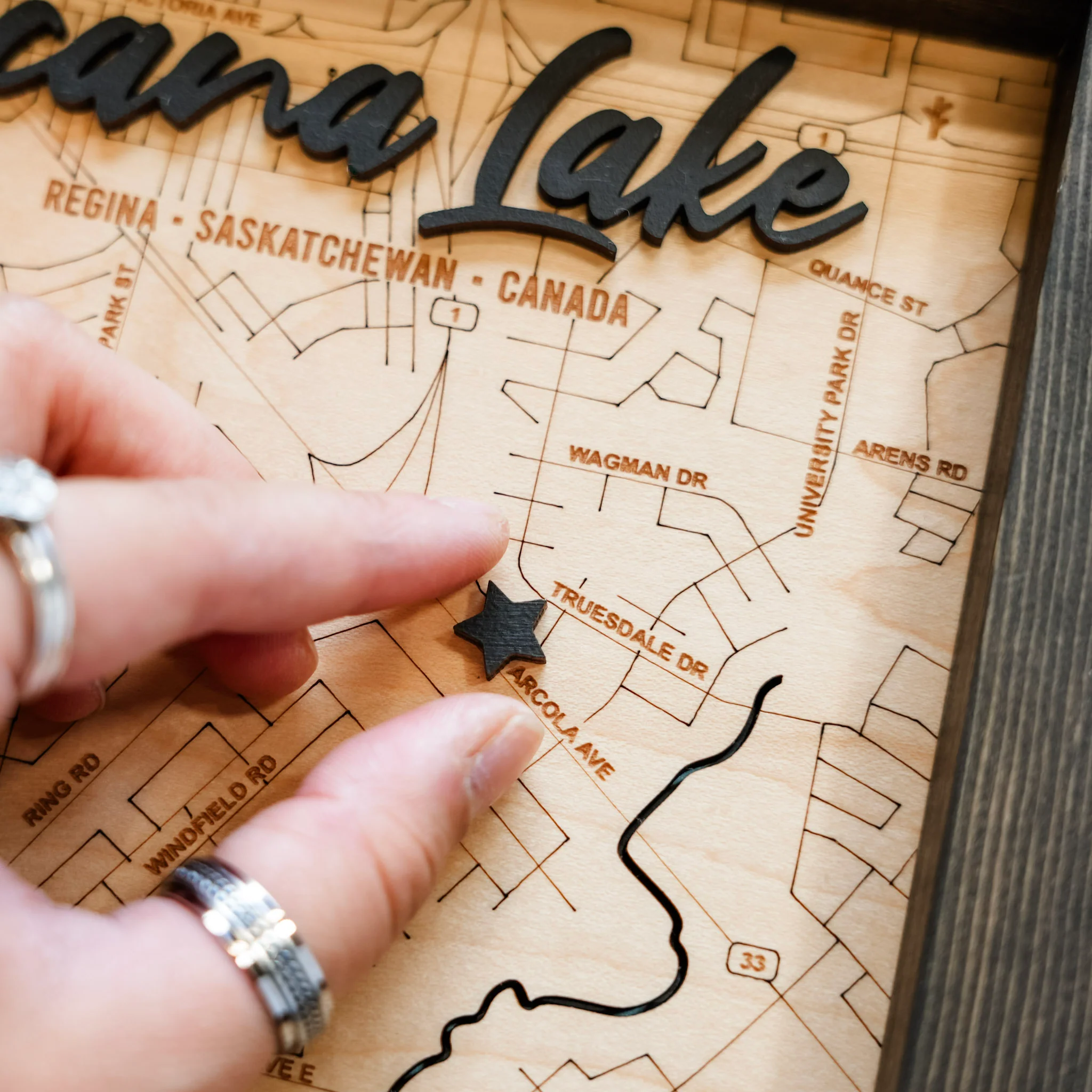 Wascana Lake 3D Wood Map - Image 3