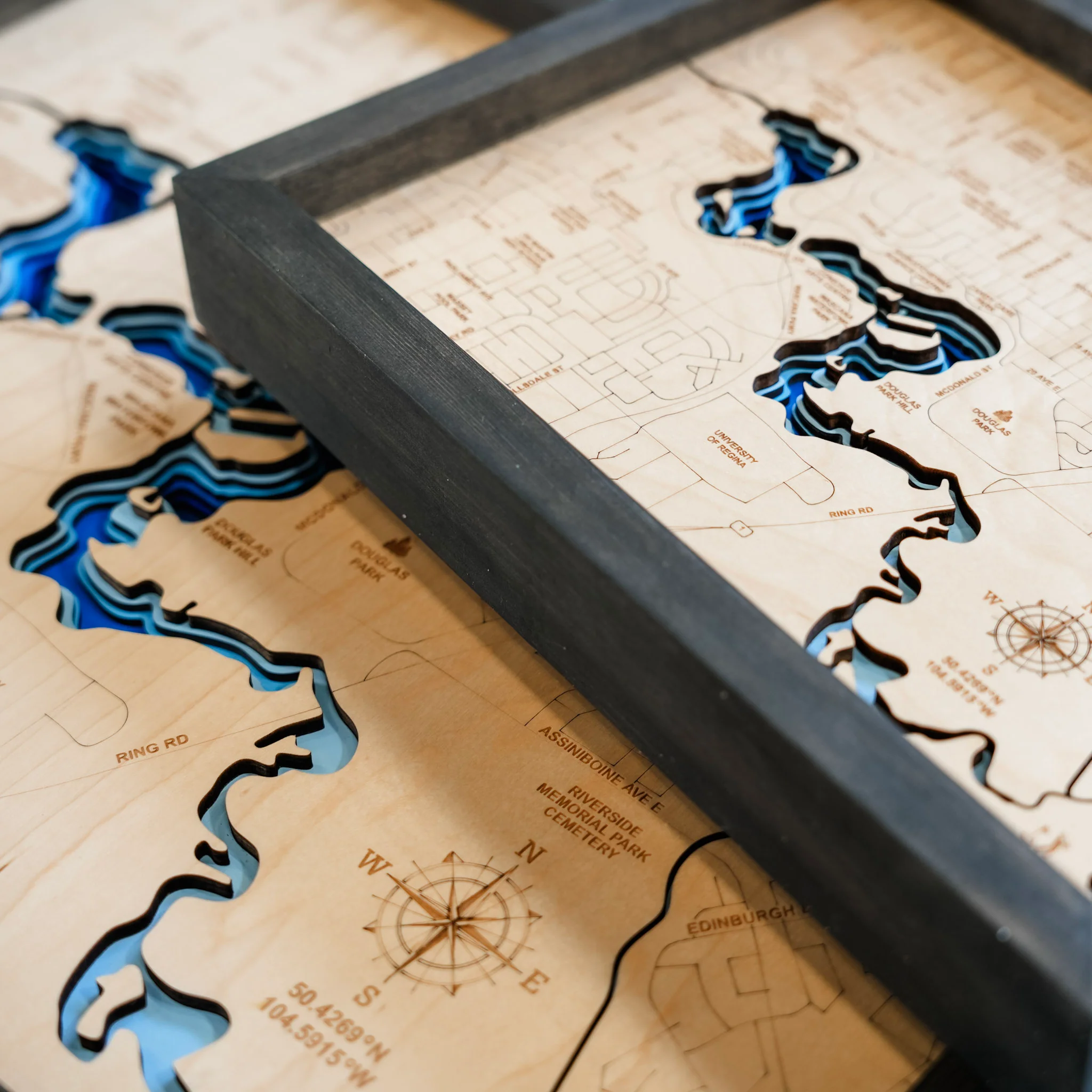 Wascana Lake 3D Wood Map - Image 4