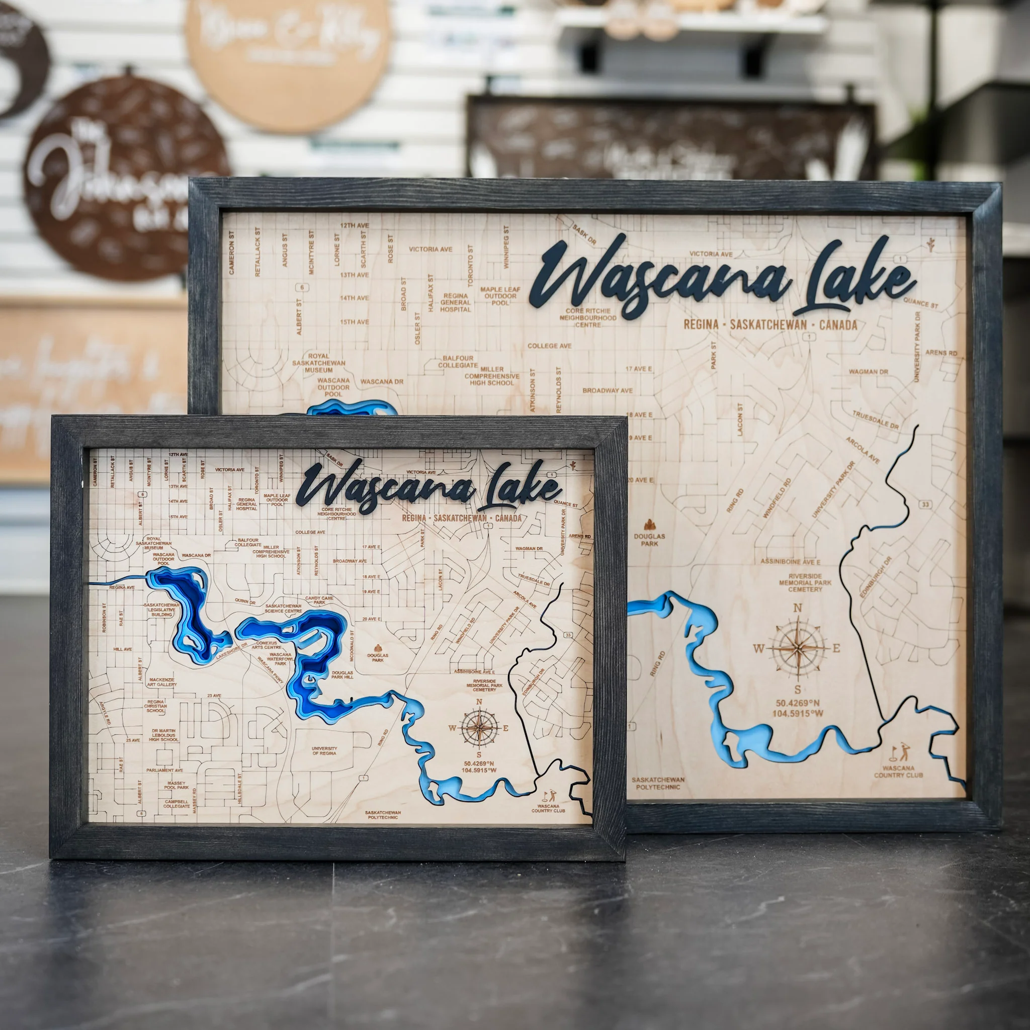 Wascana Lake 3D Wood Map - Image 6