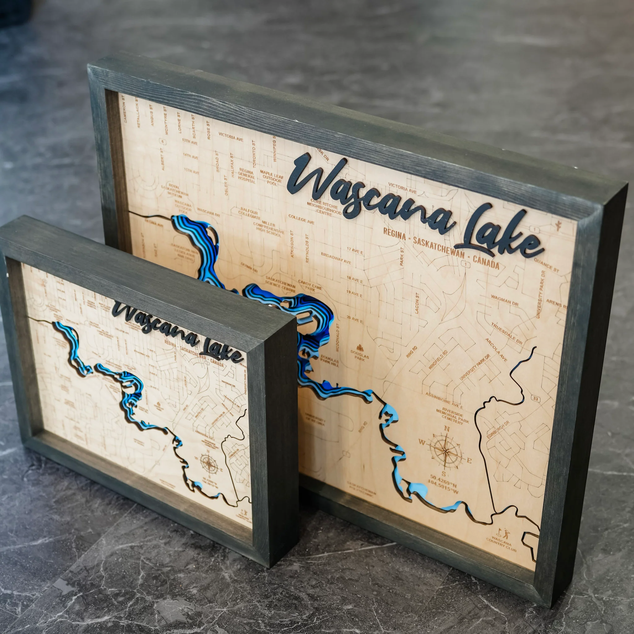 Wascana Lake 3D Wood Map - Image 7