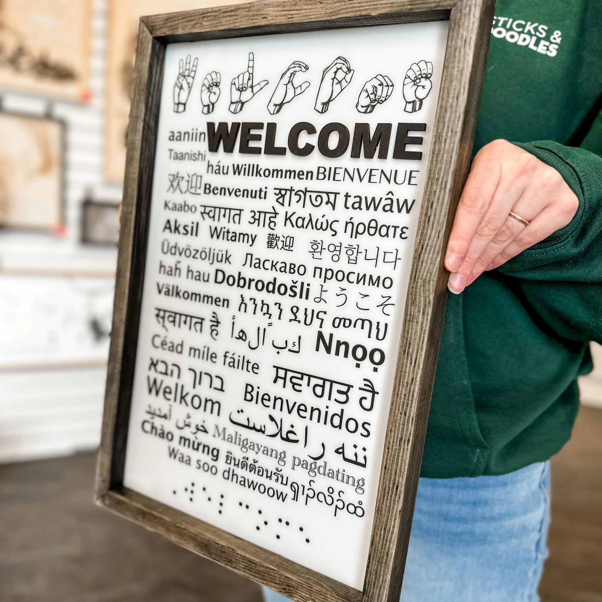 Welcome in 40 Languages Sign - Image 3