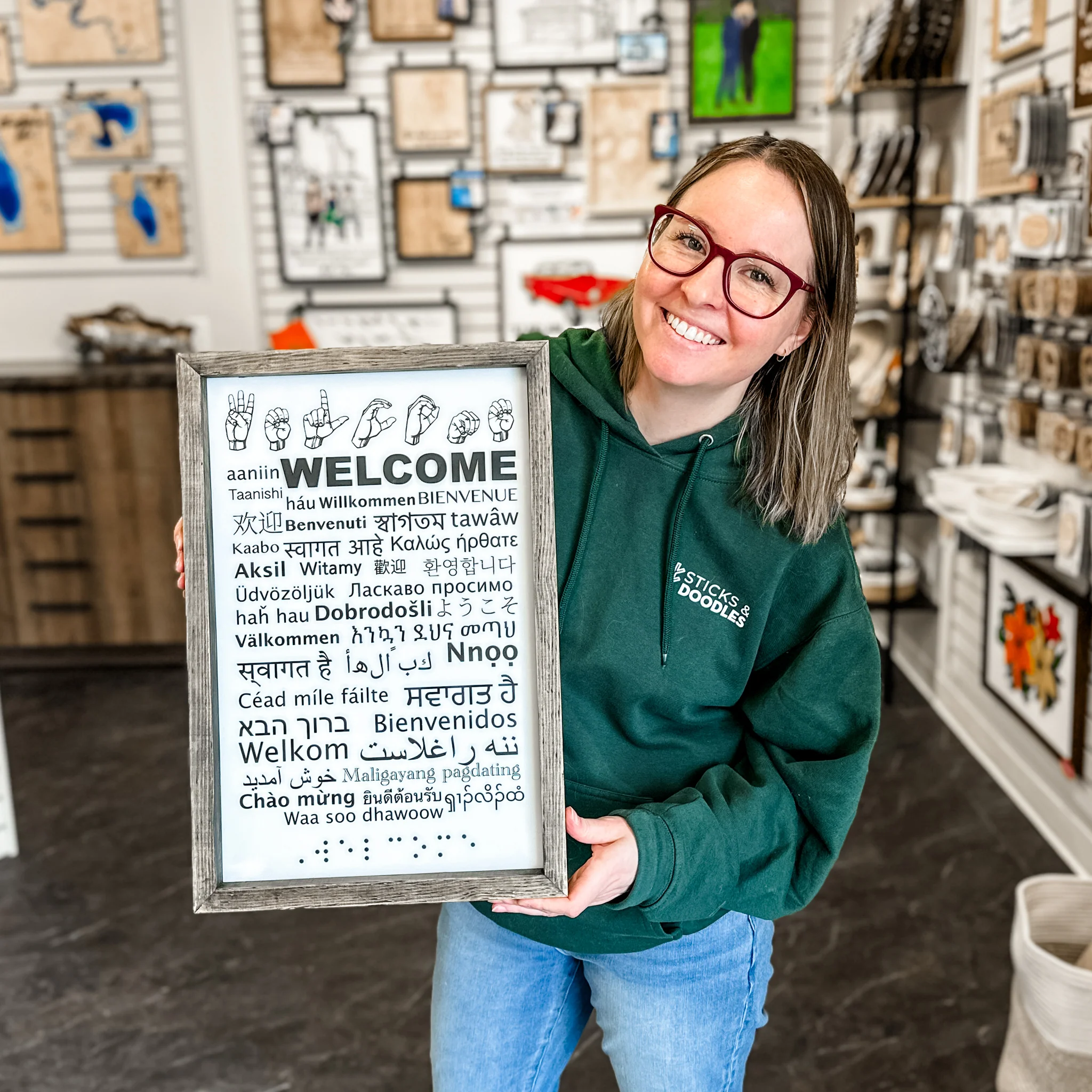 Welcome in 40 Languages Sign - Image 4
