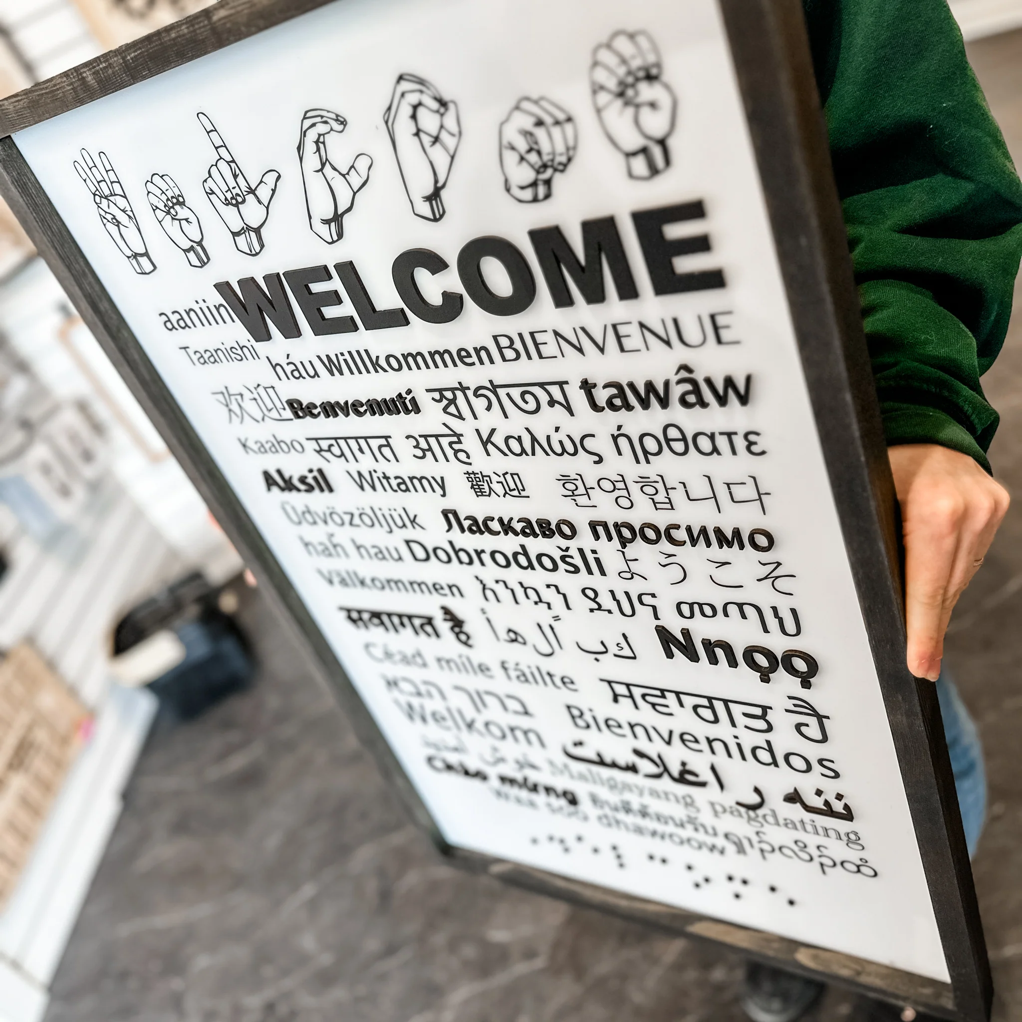 Welcome in 40 Languages Sign - Image 7